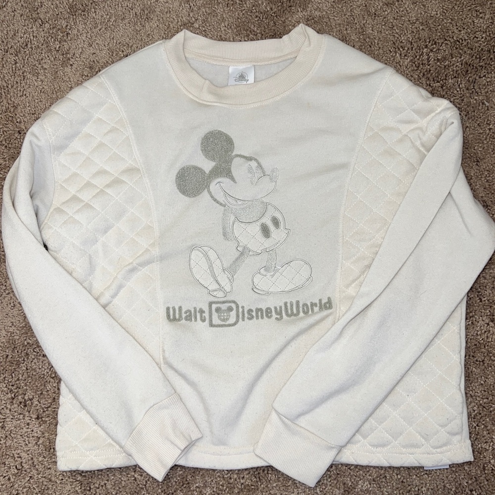 Disney World Parks Pullover Sweatshirt/Sweater | Fleece and Quilted Detailing